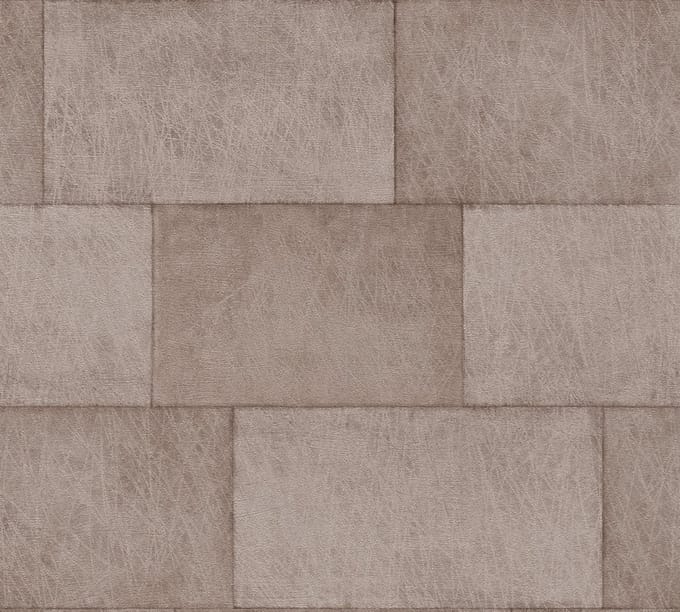 TEGELPATROON BEHANG | Metallic Glans - bruin - A.S. Création Titanium 3