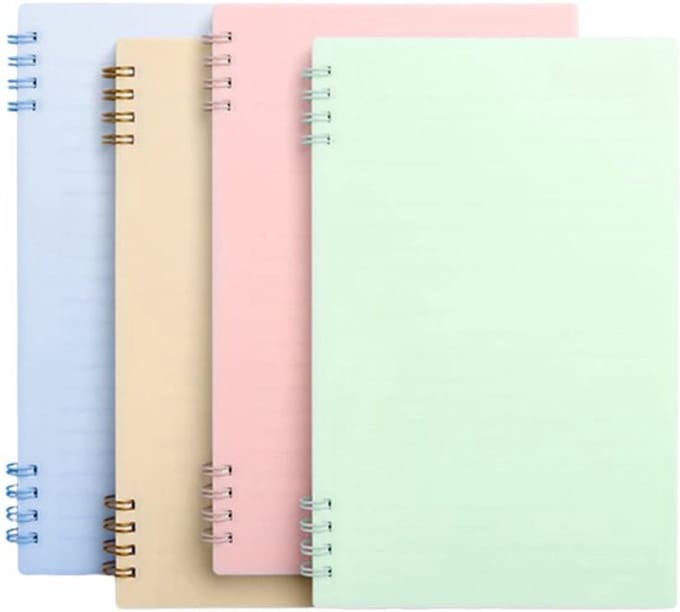Dailygoody - A5 Coil Notebooks - Notitieblokken 4 Stuks - voor