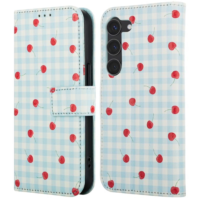 imoshion Hoesje - Geschikt voor Samsung Galaxy S23 - Design Bookcase smartphone - Cherry Check