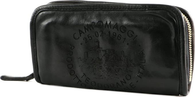 CAMPOMAGGI Leren Portemonnee Wallet Grigio Donkergrijs