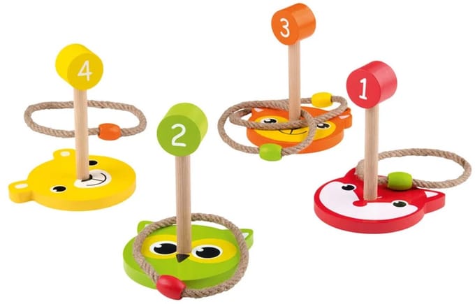 Playtive Houten Ringwerp spel - 12-delig - Dieren figuren - Vanaf 4 jaar