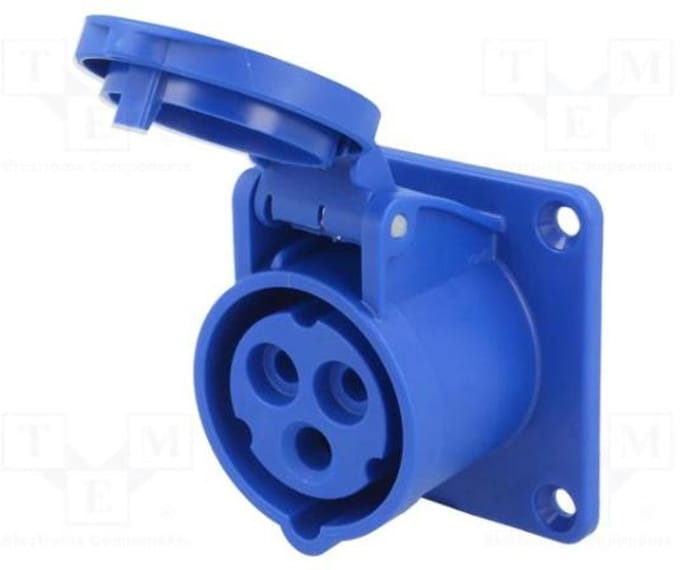 CEE - Inbouw WCD - 16A 3 Polig - Blauw - IP44 - 230 Volt
