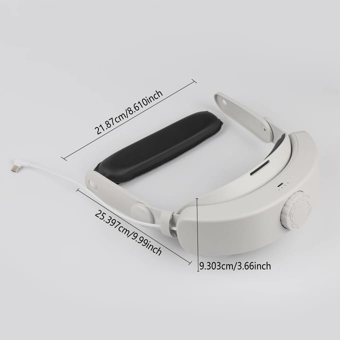 Sangle de tête avec batterie pour Meta/Oculus Quest 3, accessoires de remplacement de sangle Elite réglables pour Oculus/Meta Quest 3 blanc