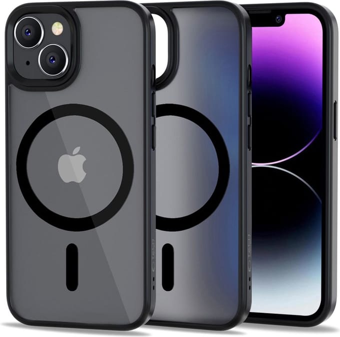 TECH-PROTECT - MAGMAT - Geschikt voor MAGSAFE IPHONE - Geschikt voor iPhone 14 - MAT - ZWART