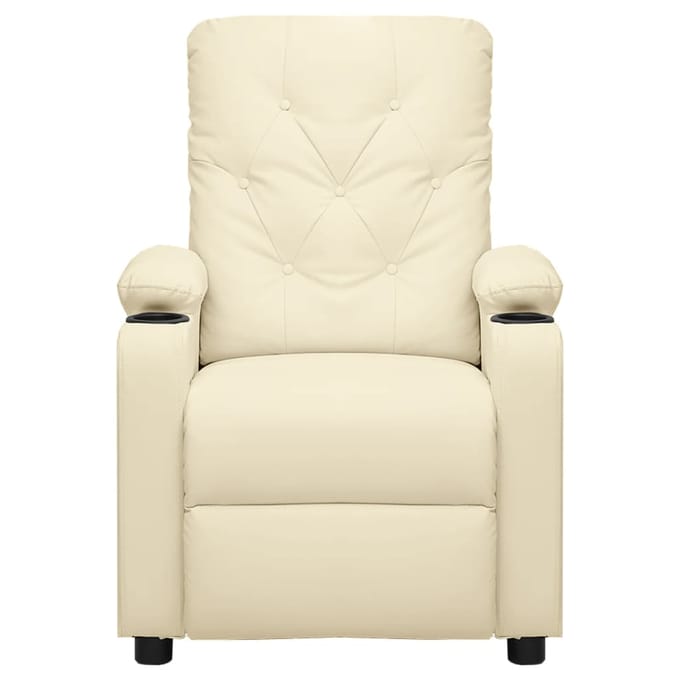 vidaXL - Fauteuil - elektrisch - verstelbaar - kunstleer - crèmekleurig