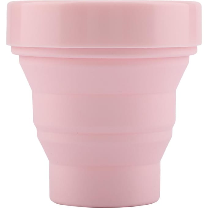 Tasse Pliable Portable Légère en Silicone avec Couvercle pour Eau Café(Rose) gray