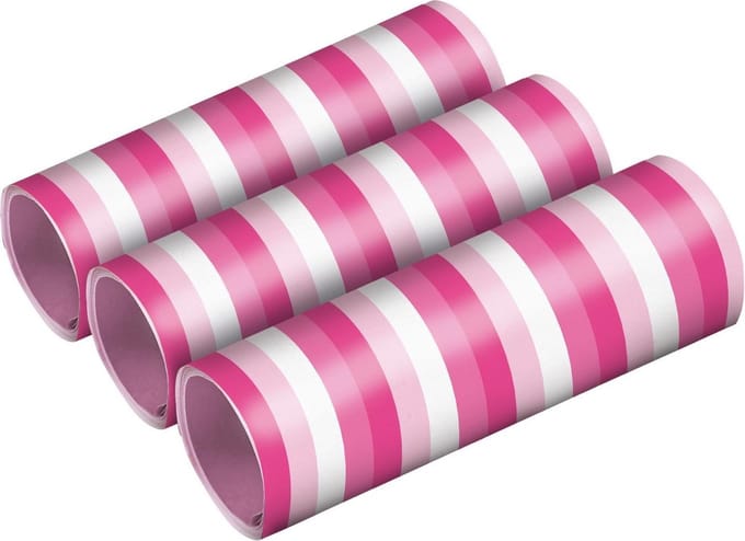 Amscan Serpetinerollen 4 Meter Papier Roze/wit 3 Stuks