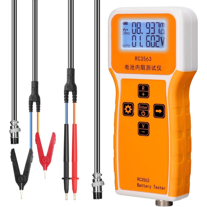 RC3563 200 Ohm 100V draagbare batterij interne weerstand spanningstester 3-cijferig display Tester  & Probe & Clip veelkleurig