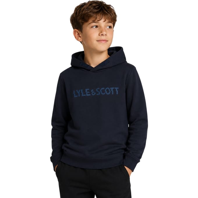 Lyle & Scott Jongens Logo Pullover Hoodie (Donkere marine)