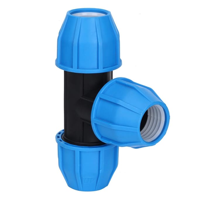 PE Plastic 40mm T-stuk Connector Waterleiding Fitting Verbindingsaccessoires