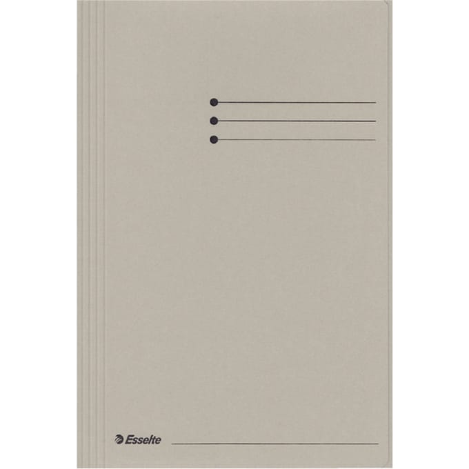 Dossiermap Esselte folio 3 kleppen manilla 275gr grijs