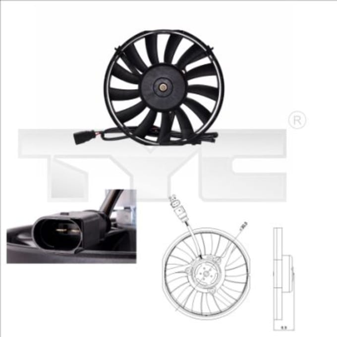 Koelventilatorwiel, motorkoeling TYC 802-0008