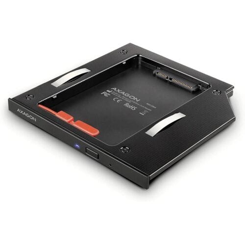 RSS-CD09 2,5  SSD/HDD caddy in DVD-sleuf, 9,5 mm, LED, ALU zwart