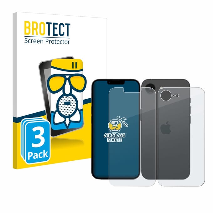 BROTECT - Screenprotector voor Apple iPhone 16e / 17e - Folie Beschermfolie Beschermglas matte 3 Stuks