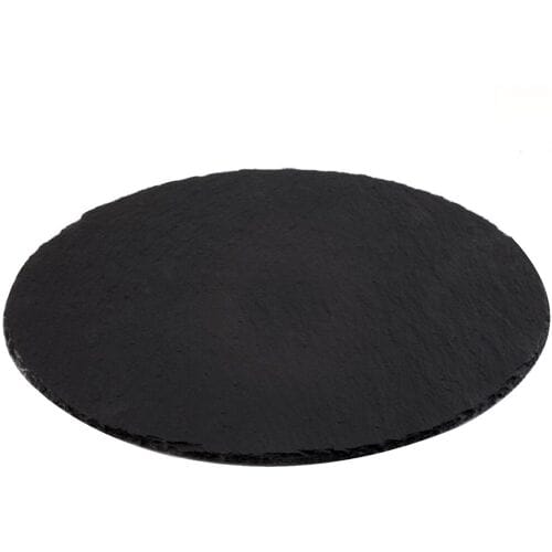 GGM Gastro (6 Stück) Naturschieferplatte - Ø 380mm - Schwarz
