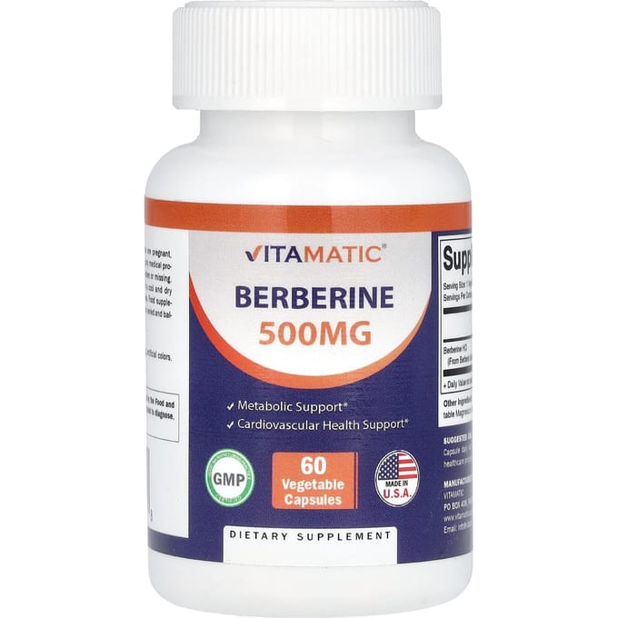 Vitamatic, Berberine, 500 mg, 60 Veggie Capsules