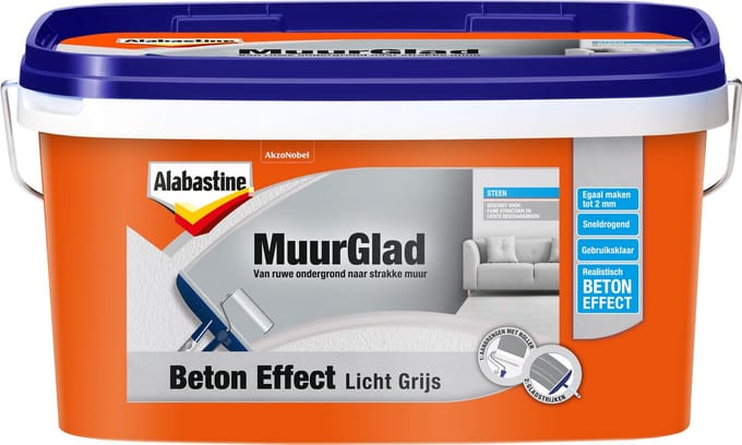 Alabastine Muurdecor Betoneffect - Authentiek Beton - 5 liter