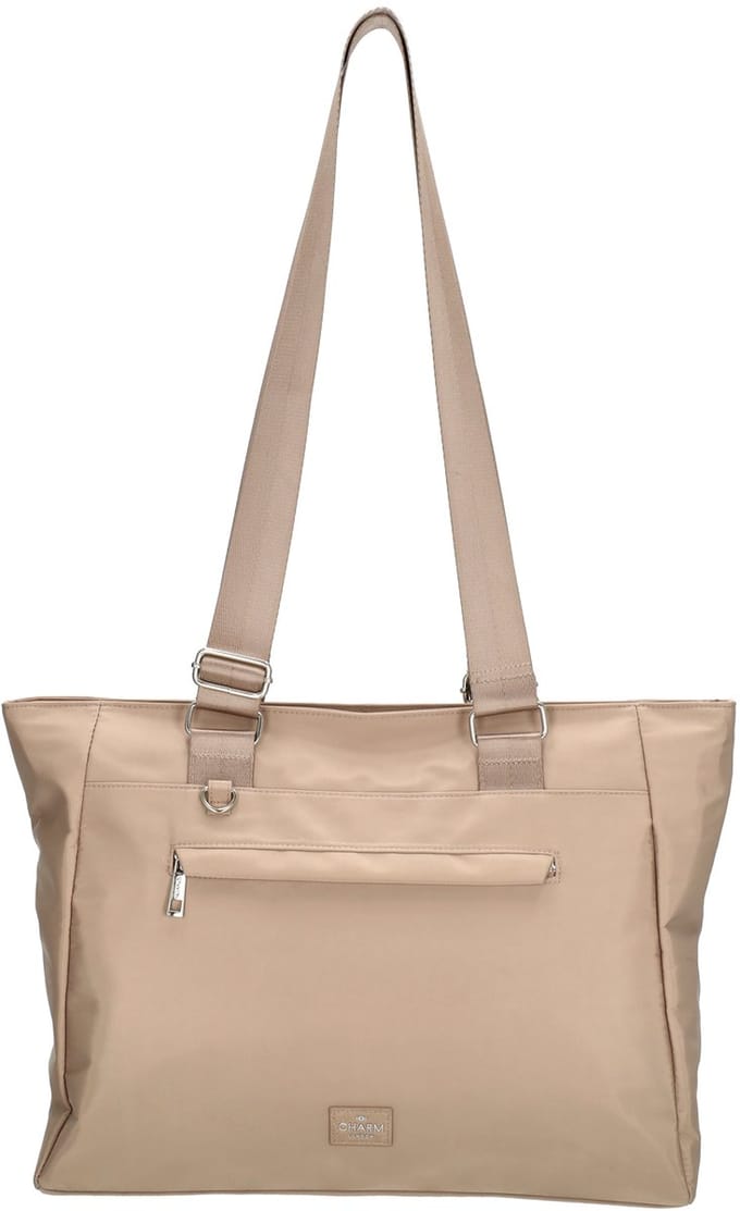 Charm London Odeon Schoudertas Shopper met Etui - Tote Bag - Dames Tas - Lichttaupe