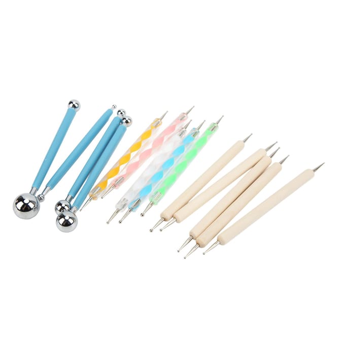 14 Pièces Outils Argile Portables Polyvalents Sculpture Argile Poterie Relief Modèle Argile Polymère Ensemble d'Outils white