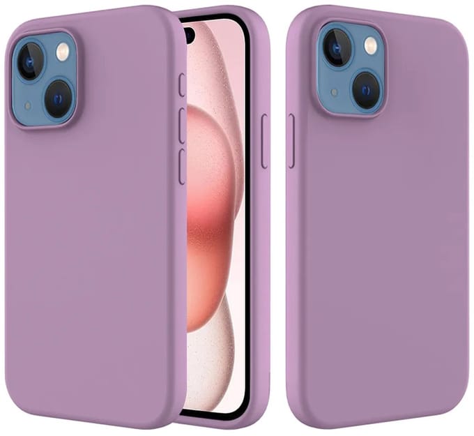 MobyDefend Hoesje - Geschikt voor iPhone 15 - Matte Siliconen Backcover - Paars