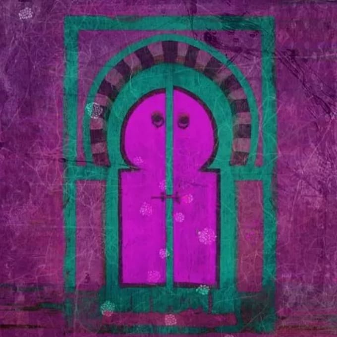 Safaary - Marokkaanse Schilderij Poort Paars