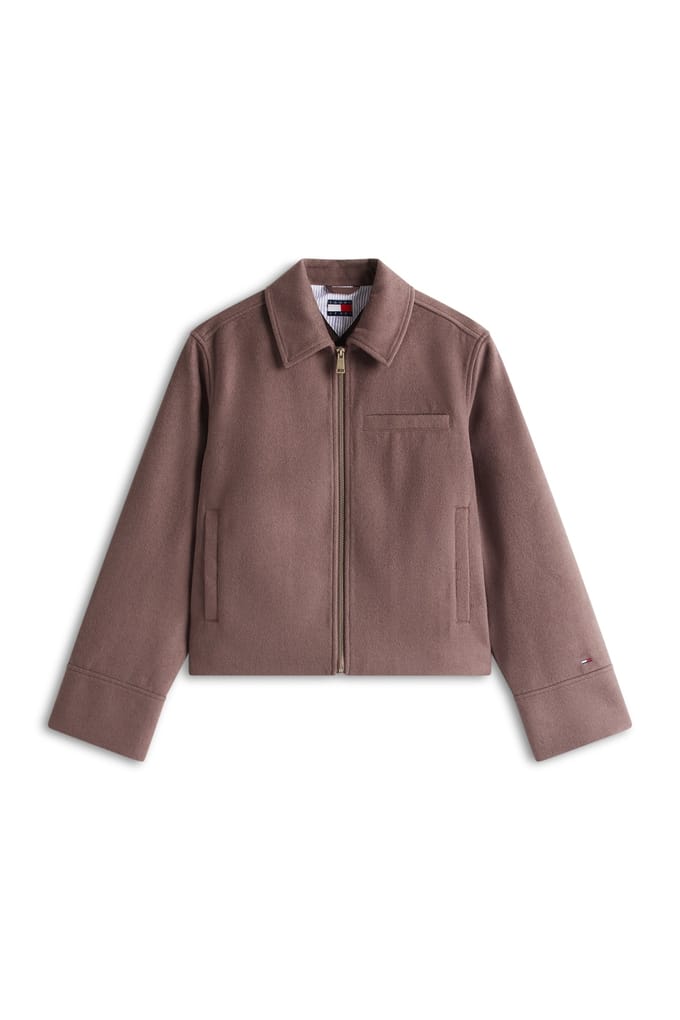 Tommy Hilfiger Zip Front Wool Jacket Black Walnut Taglia: S | Giacche Outlet | Donna | Nero