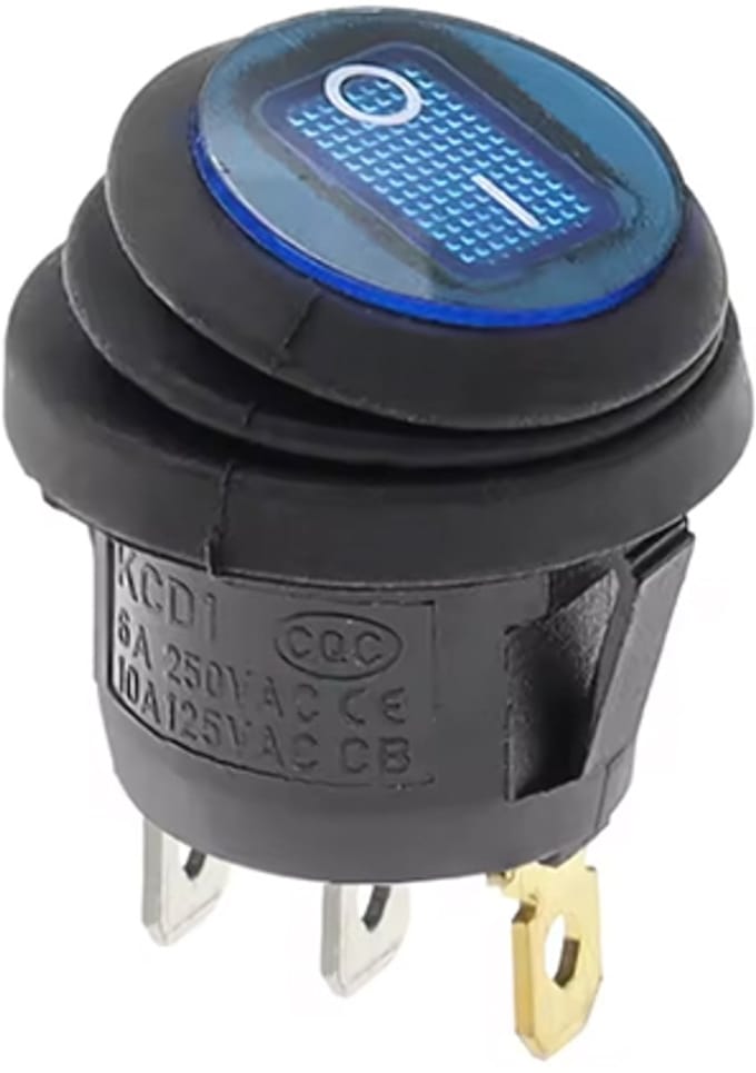 KCD1- Waterdichte ronde tuimelschakelaar 25 mm SPST 250V