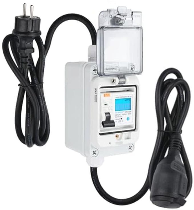 Digitale Stroommeter 230V 60A met Veiligheidsschakelaar en IP65 Waterdicht