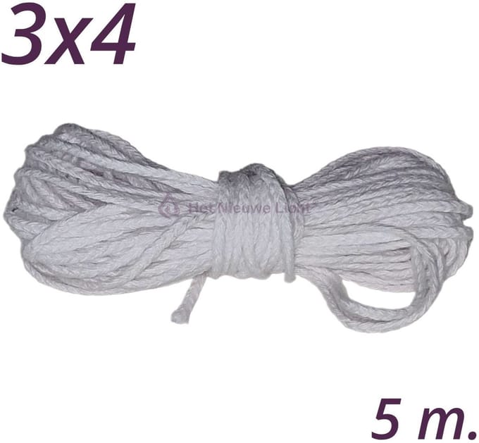 Kaars Lont | HNL 3x4 | 5 meter | Wick | Pit | Wiek | Kaarsenlont