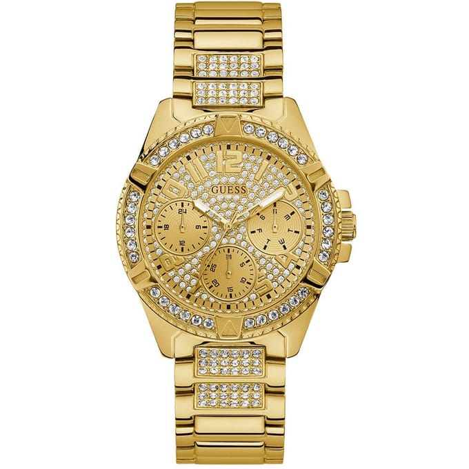 Guess W1156L2 Dames Gouden Horloge Met Kristallen