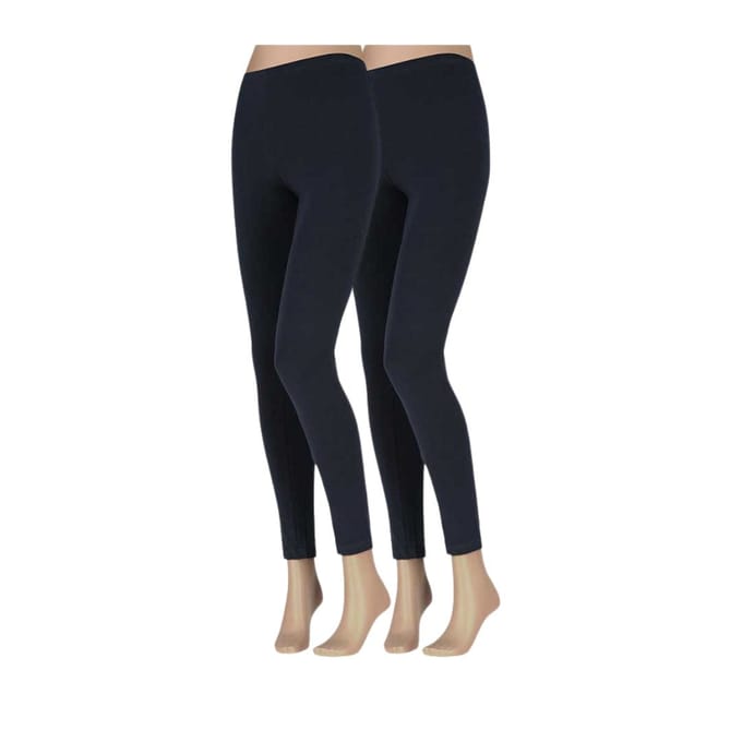 Morethansocks - Legging dames - Basic - 2-Pack - Maat S t/m XXXL - legging dames katoen - dames legging - legging dames volwassenen