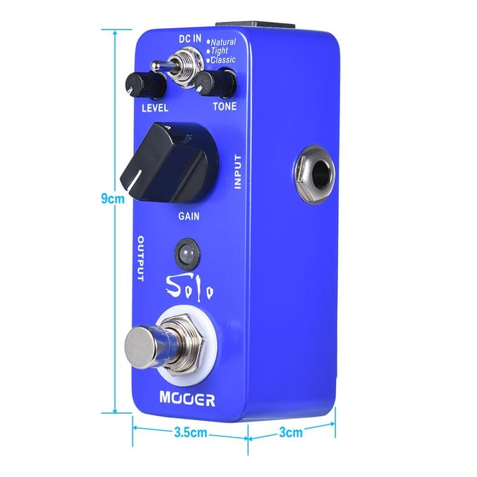 MOOER SOLO Distortion Gitaareffectpedaal Highgain True Bypass Volledig Metalen Behuizing blue