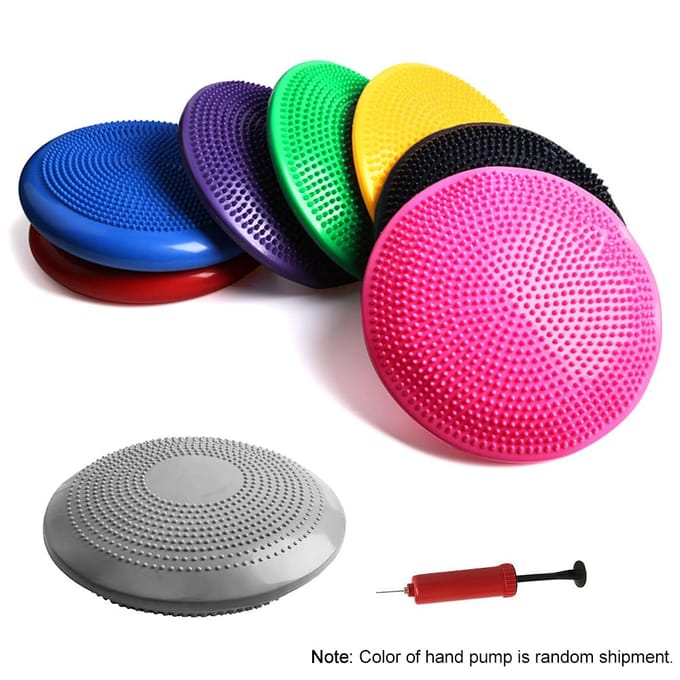 33CM Yoga Balansschijf Opblaasbaar Stabiliteit Wiebelkussen Gratis Handpomp zwart