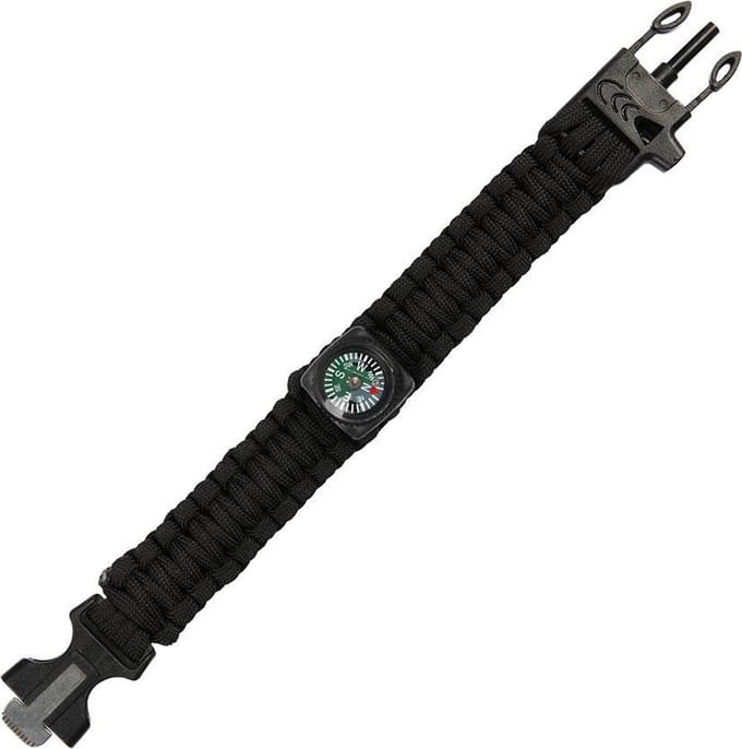 101inc Paracord survival kompas 9 inch zwart