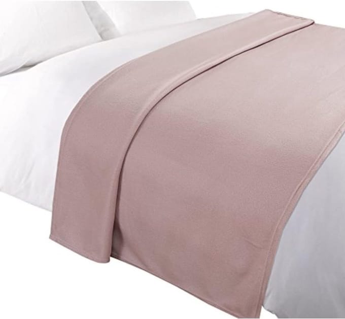 Grote, warme polarfleece sprei in zachte heidekleur - 120 x 150 cm