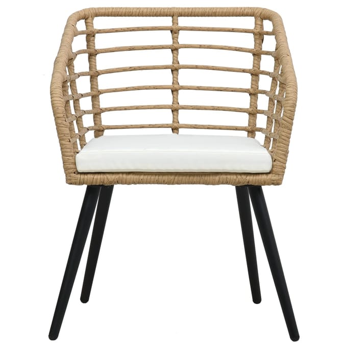 vidaXL - Tuinstoelen - 2 - st - met - kussens - poly - rattan - eikenkleurig