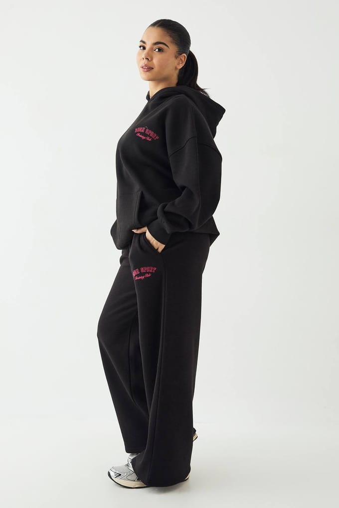 Dames DSGN Studio Sport Training Club Rechte Pijp Jogger | Zwart | Maat: 3XL
