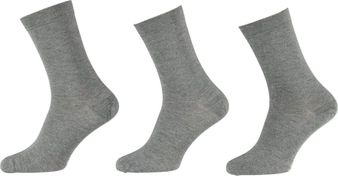 Apollo - 6-Pack - Bamboe Sokken - Platte Teennaad - Antibacterieel - Heren - grijs - 43-46 - 121471000