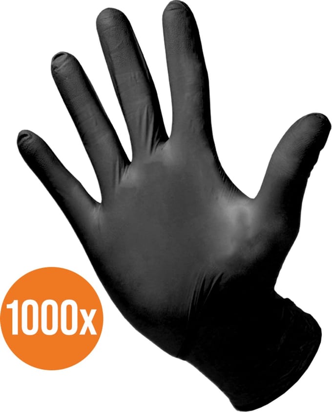 DULA wegwerphandschoenen zwart - Maat S - soft nitril 100 handschoenen - 10 doosjes