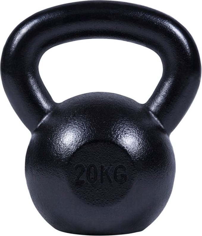 Gorilla Sports - Kettlebell - Gietijzer - Extra Stabiel - Zwart - 20 kg