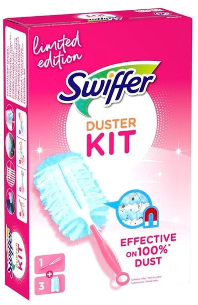Swiffer Duster Starterkit - 1 handvat + 3 navullingen - Limited Edition Roze