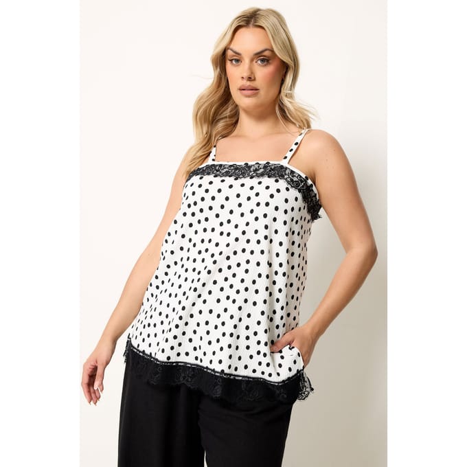 Yours Witte Top Met Stippen Size 42
