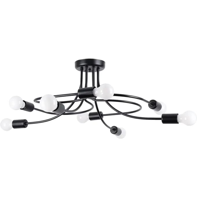 Sollux Lighting Kroonluchte Levar - E27 - zwart - staal - 28x58x58cm