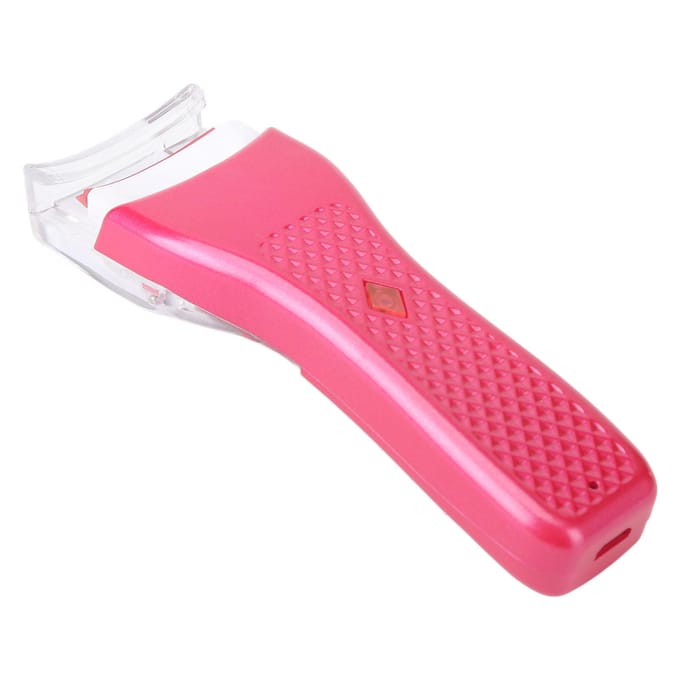 Verwarmde Wimperkruller Oplaadbaar LED Verlichting Langdurig Handheld Wimperverwarming Kruller Roosrood rozerode kleur