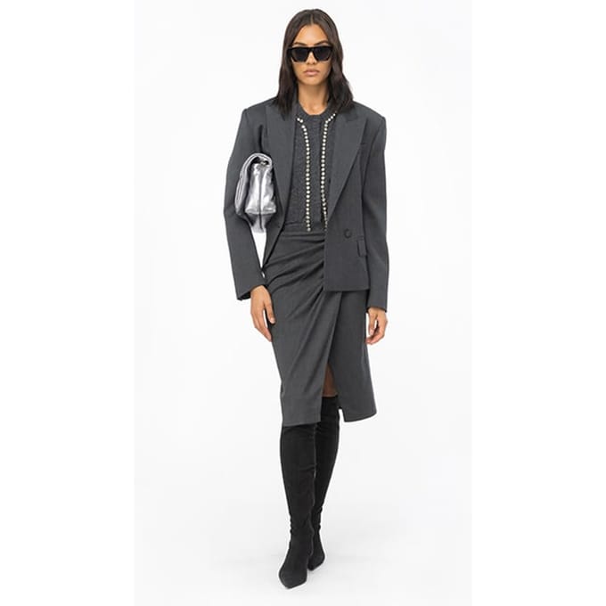 PINKO Gobots Skirt Ghost Grey Größe: 38 | Midiröcke Outlet | Damen | Grau