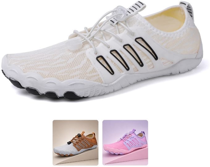 DOTALES - SlipStep barefoot schoenen Weiss-Schwarz 44