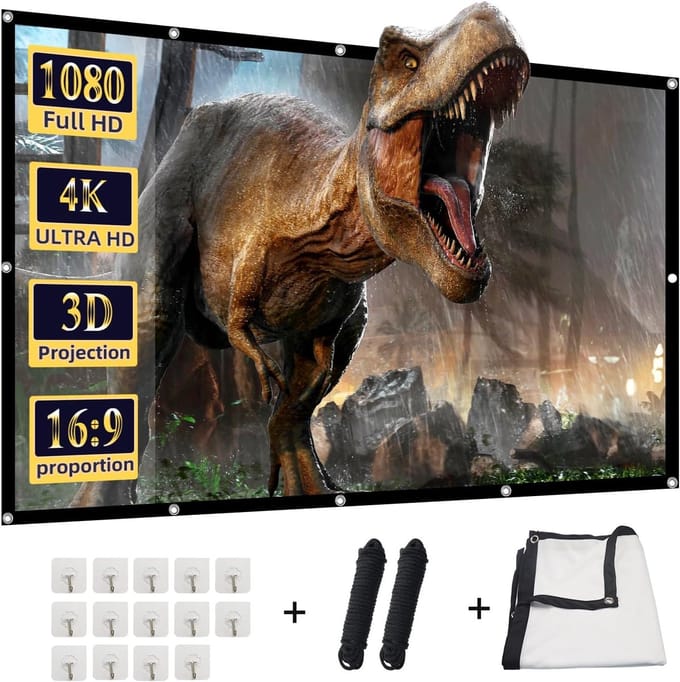 Projectiescherm - Filmscherm Beamer - Thuisbioscoop Creëren - Opvouwbaar Wasbaar - 150 inch - Wit