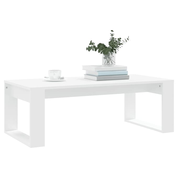vidaXL - Salontafel - 102x50x35 - cm - bewerkt - hout - wit