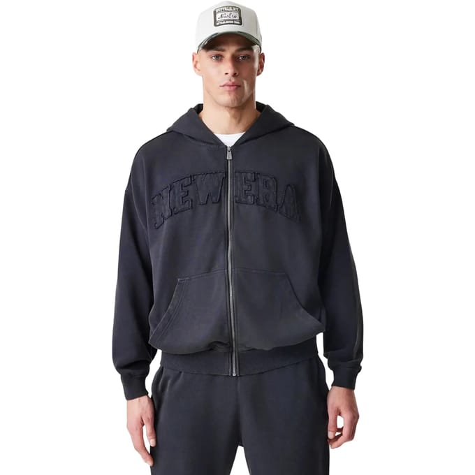 Hooded sweatshirt met rits New Era Washed