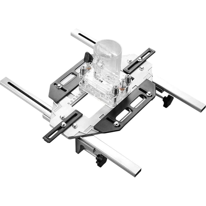 Houten Deur Groefpositioneerder Houtbewerking Gat Boorgeleider Locator Multifunctionele Scharniergaten zilver